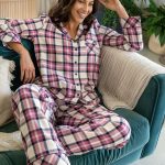 Kopen Roze Pour Moi geschenkset van behaaglijke geborsteld katoenen pyjama met ruit van Next Nederland