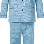 Gentlemen klassieke heren pyjama 9421 met doorknoop 100% katoen blue maat 64 | bol