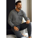Grijze katoenen Comte heren pyjama | Pyjama webshop | Online de mooiste pyjama's, nachthemden, ondermode en meer