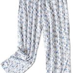 DSKK Pyjamabroek voor dames, katoen, 3/4, lang, pyjamabroek, dames, grote maten, pyjamabroek voor dames, van katoen, Wit 1, L : Amazon.nl: Kleding, schoenen & sieraden