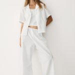Katoenen pyjamabroek met borduursel Wit DAMES | H&M NL