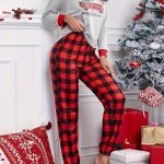 Kerst Pyjama Dames Feestelijke set met broek en shirt Comfortabel Maat M | bol