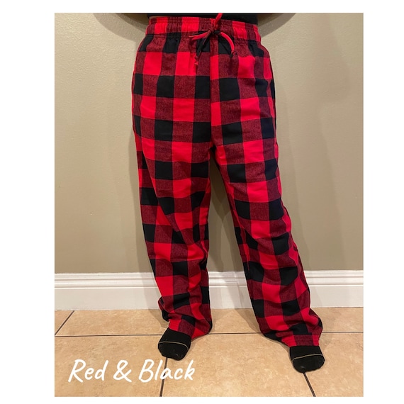 kerst-pyjamabroek-497tfw-1.jpg Unisex rood, zwart volwassen geruite geruite pyjamabroek kerst winter familiefoto bijpassende pyjamabroek klein medium groot XL XXL 3XL 4XL Etsy Nederland - Afbeelding 1