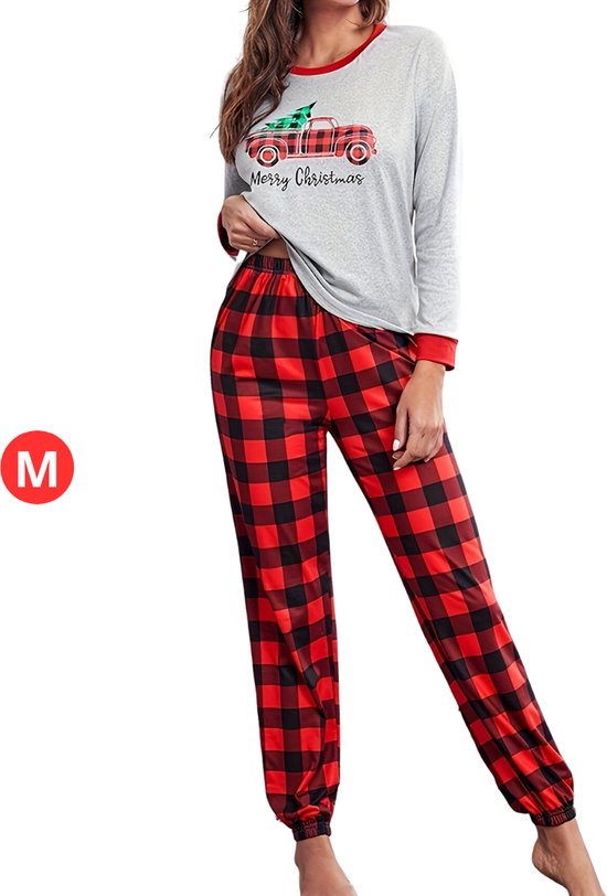 kerst-pyjamabroek-499spb-1.jpg Kerst Pyjama Dames Feestelijke set met broek en shirt Comfortabel Maat M | bol - Afbeelding 1