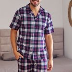 Doctor Nap Katoenen Pyjama Heren Korte Mouw Korte Broek Zomer Shortama Burgundy PMB.7234 L | bol