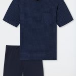 Korte pyjama met ruitjesmotief, nachtblauw Comfort Essentials