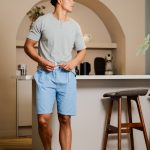 Phil & Co Phil & Co Heren Shortama Korte Pyjama Set Grijs/Blauw