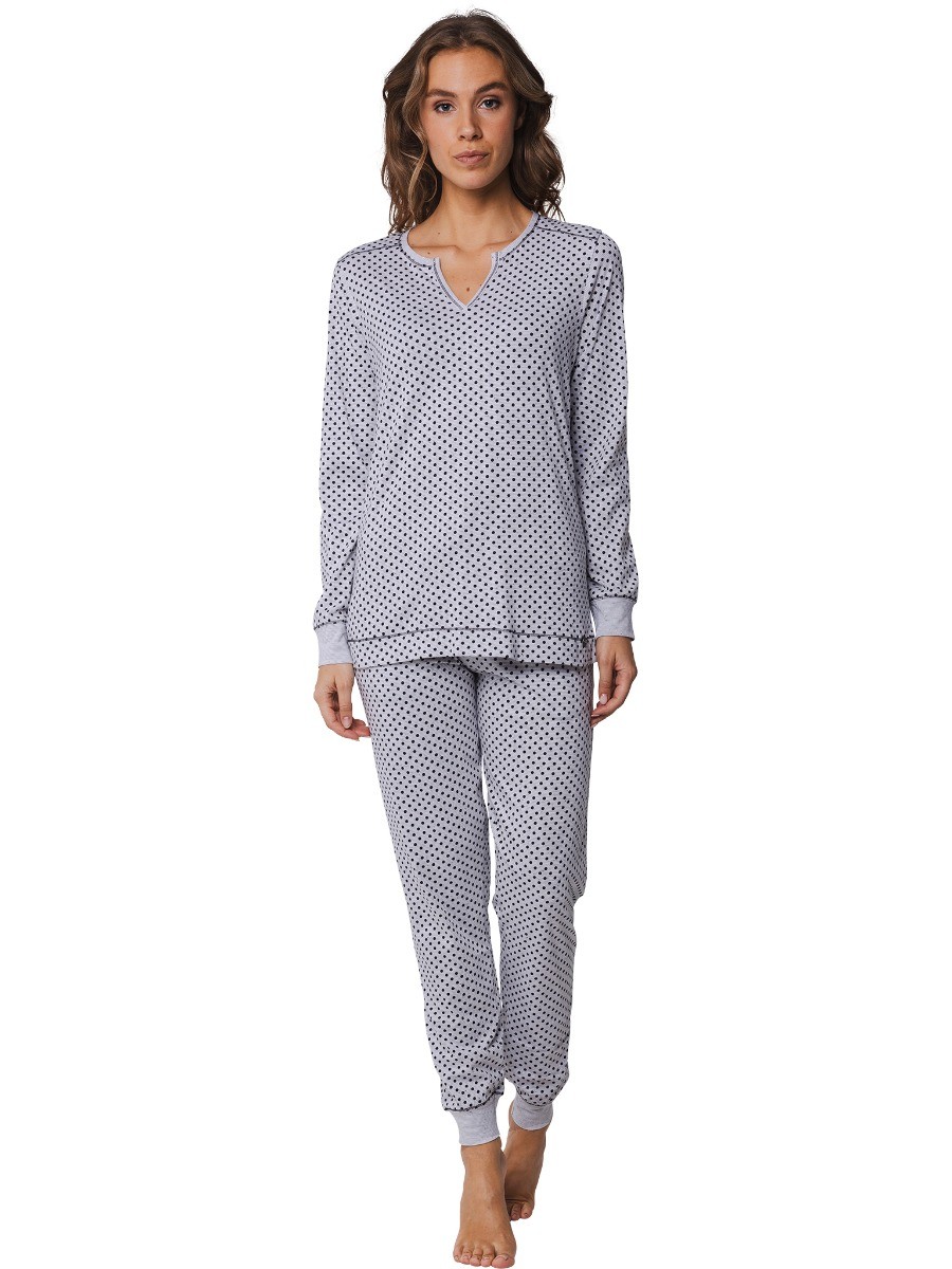 lange-pyjama-dames-592fju-1.jpg Rebelle Dames Pyjama Light Grey - Afbeelding 1