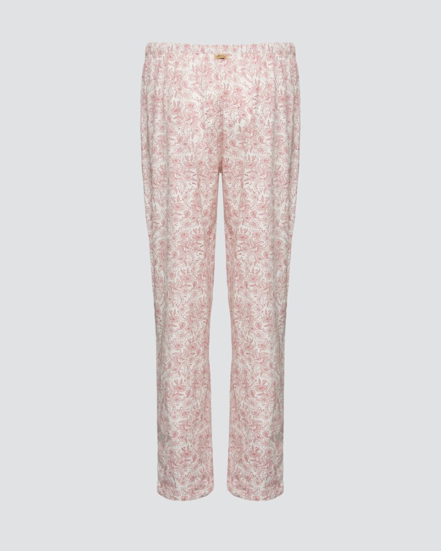 losse-pyjamabroek-dames-057jst-1.jpg Dames pyjamabroek 100% biologisch katoen old rose Lotika - Afbeelding 1