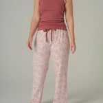 Dames pyjamabroek 100% biologisch katoen old rose Lotika