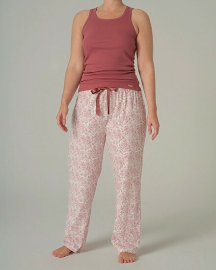losse-pyjamabroek-dames-410kib-1.jpg Dames pyjamabroek 100% biologisch katoen old rose Lotika - Afbeelding 1