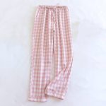 Lange Pyjamabroek Voor Dames,Dames Geruite Pyjamabroek Modieus Los Katoen Roze Geruite Print Slaapbroek Lente Zacht Behaaglijk Stretch Trekkoord Wijde Pijpen Broeken Lounge Homewear Nachtkleding,L : Amazon.nl: Kleding, schoenen & sieraden