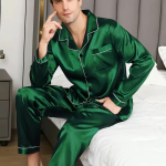 Silkon | Luxe Zijdezachte Satijnen Heren Pyjama Set | Lange Mouwen en – Visconte