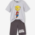 Tweekleurige pyjashort voor jongens Super Mario® antraciet, Jongens