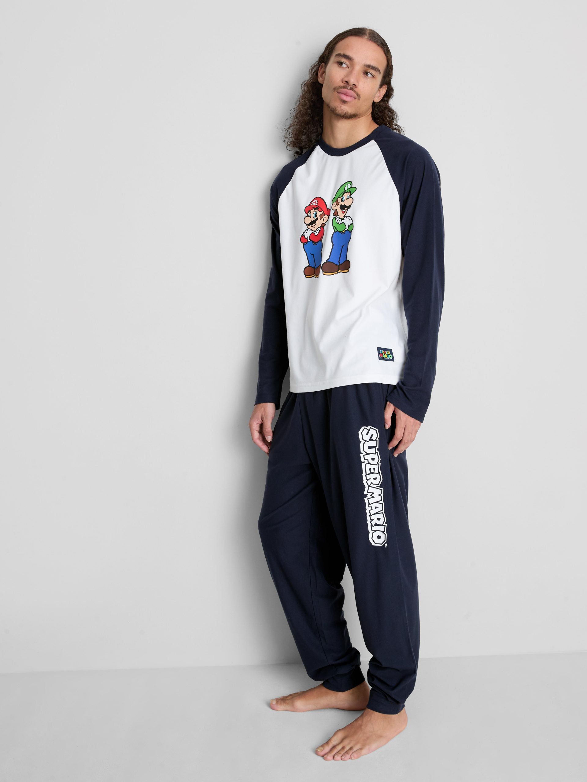 mario-pyjama-455azr-1.jpg Pyjama met personages Super Mario Wit Heren | Primark - Afbeelding 1