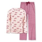 julia meisjes pyjama set lichtroze strikjes Little Label