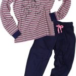 Sportieve meisje pyjama met gestreepte top Blauw ANPYM2603A Maten: 164 | bol