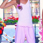 Boobs en Bloomers katoenen tiener pyjama kleur wit met dots pink