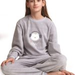 Cocodream fleece meisjes pyjama Pinguin Cool 164 Grijs | bol
