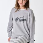 Lange pyjama met manchetten, streepjes, grijs gemêleerd Teens Nightwear | SCHIESSER