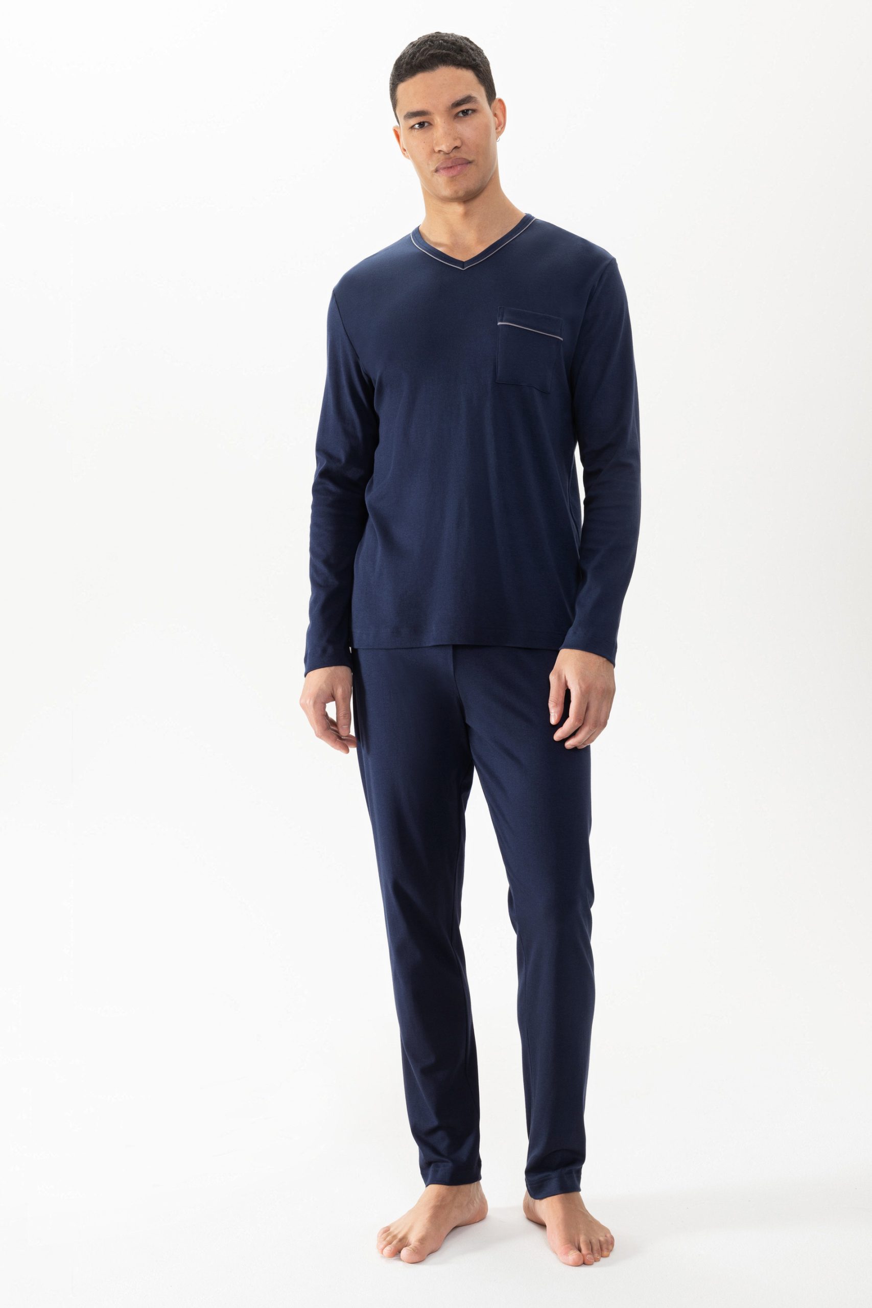 mey-heren-pyjama-365tzo-1.jpg Pyjama extra lang Serie Pure Night Yacht Blue | mey® - Afbeelding 1