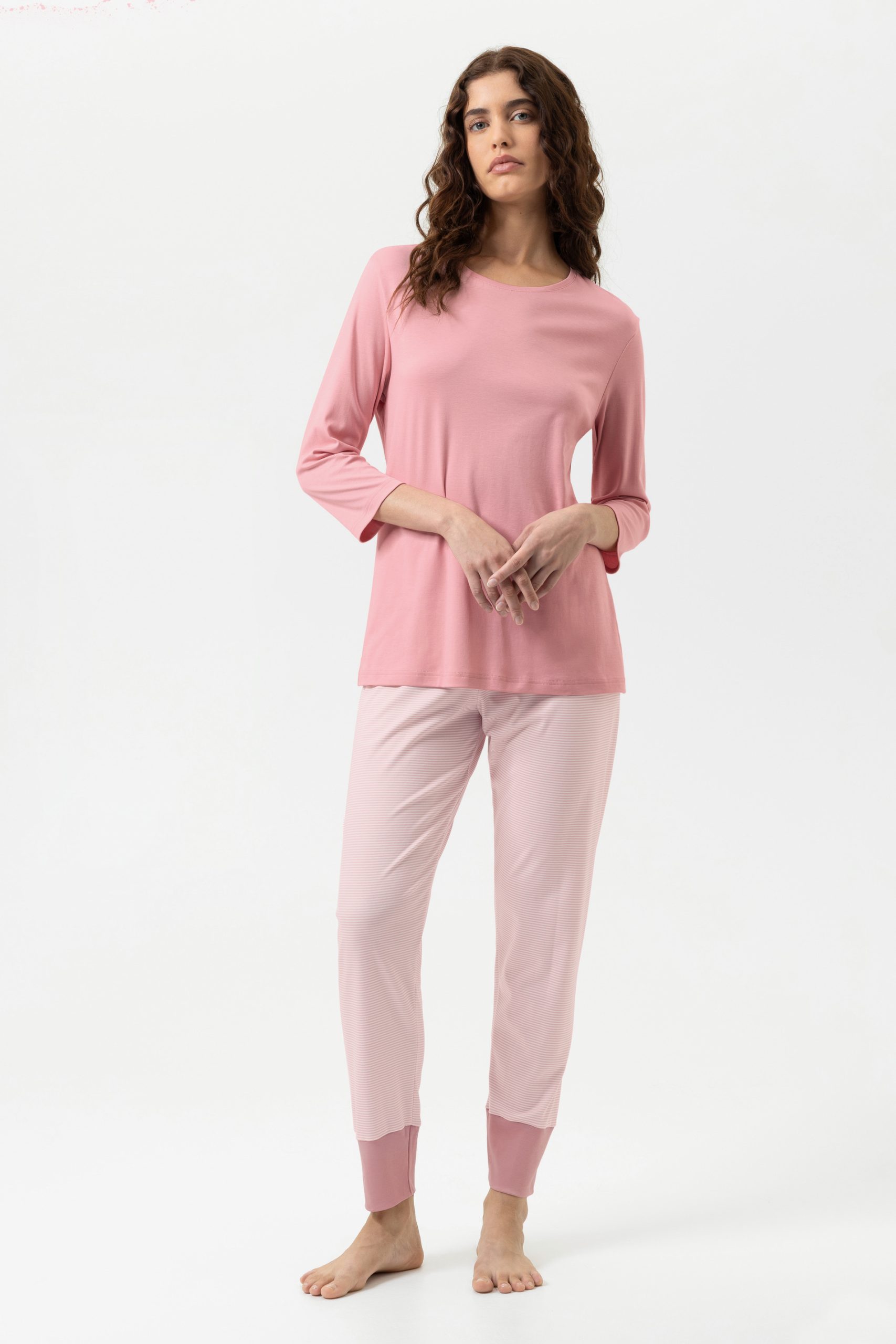 mey-pyjama-dames-sale-000uwq-1.jpg Pyjama Serie Simple Stripes Kleur Bridal Rose - Afbeelding 1