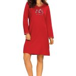 Comtessa dames nachthemd lange mouw rood Kosmeyer.nl