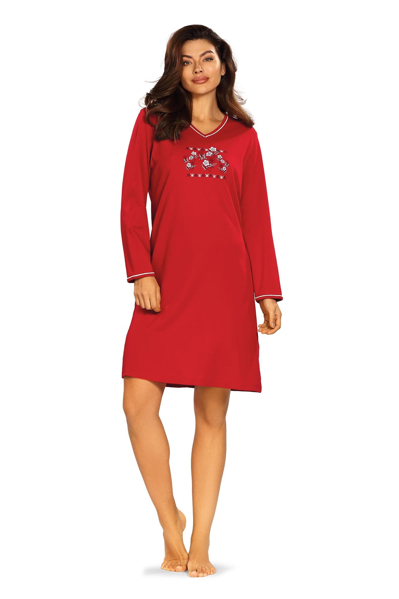 nachtkleding-dames-hema-320dgt-1.jpg Comtessa dames nachthemd lange mouw rood Kosmeyer.nl - Afbeelding 1