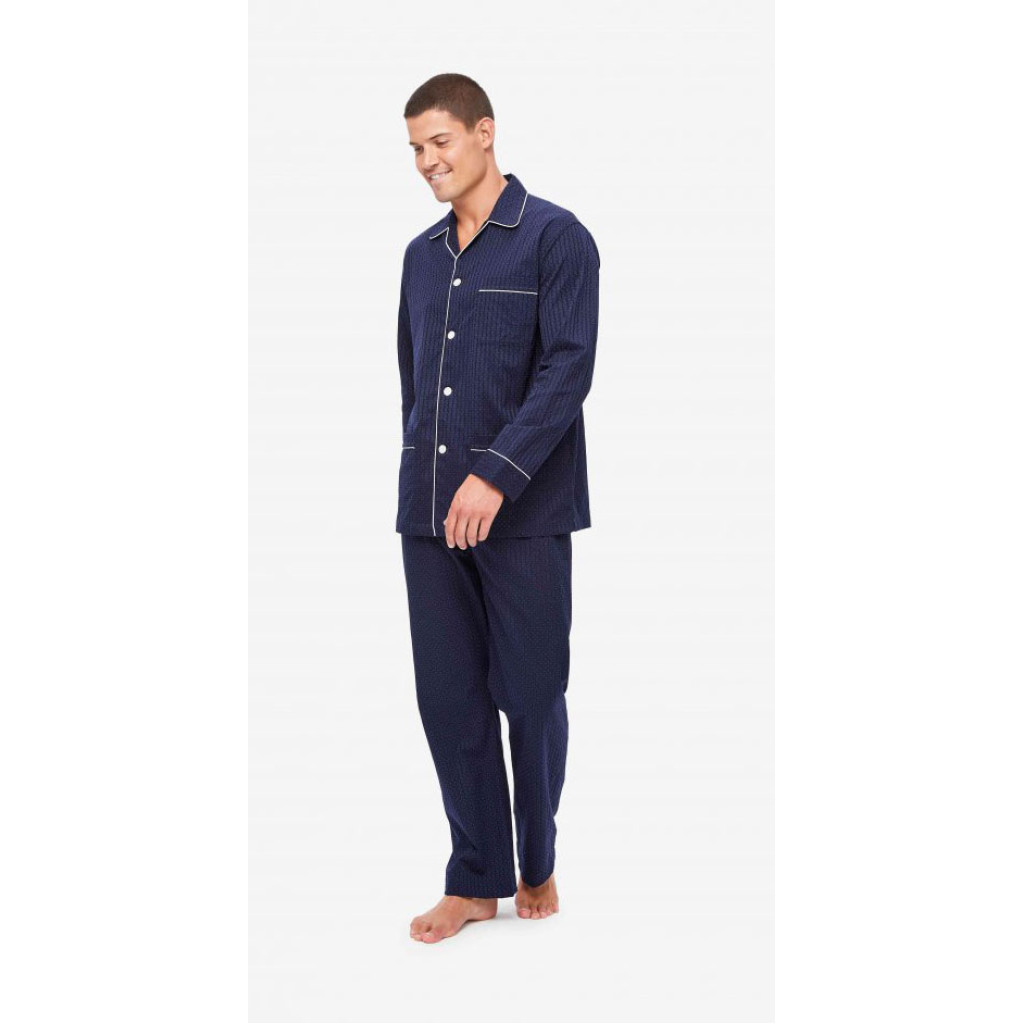 ouderwetse-heren-pyjama-400jmj-1.jpg Derek Rose Klassieke Pyjama | Witte Bies - Afbeelding 1