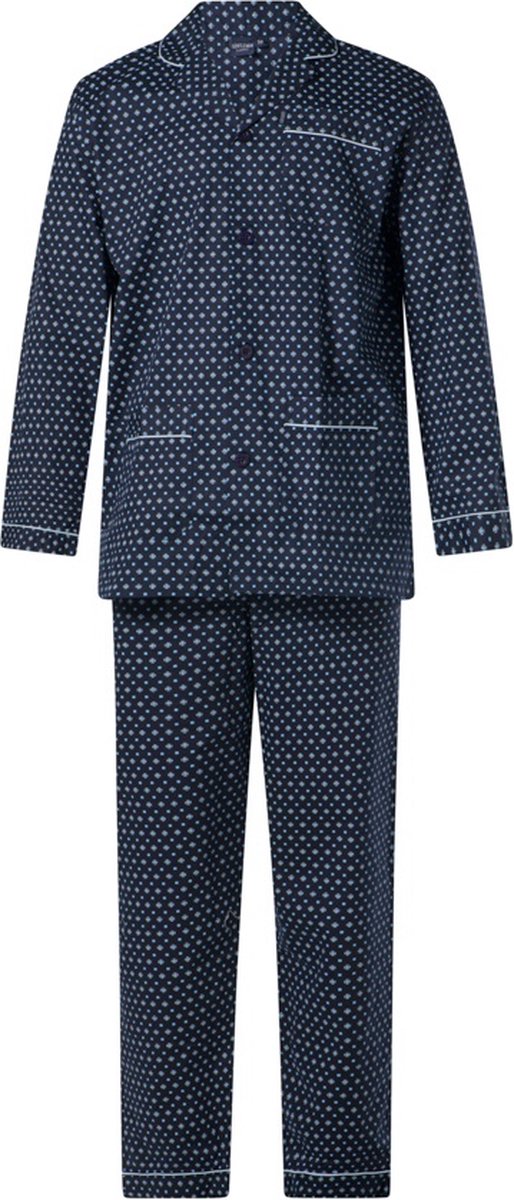 ouderwetse-heren-pyjama-545eyq-1.jpg Gentlemen klassieke heren pyjama 9421 met doorknoop 100% katoen blue maat 64 | bol - Afbeelding 1
