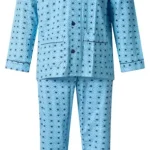 Gentlemen Warme klassieke heren pyjama 9443 met doorknoop flanel blauw Nu 11% korting