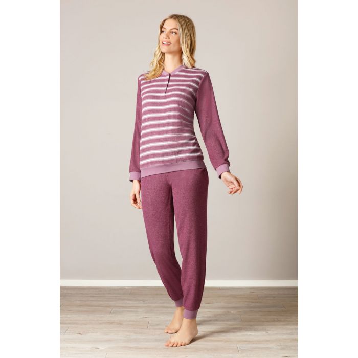 pyjama-badstof-267wuh-1.jpg Warme badstof damespyjama Hajo | Gratis verzending vanaf € 40, | Online de mooiste pyjama's, nachthemden, ondermode en meer - Afbeelding 1
