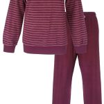 Tenderness Dames Pyjama Badstof Lange Mouwen Bordeaux Maat S