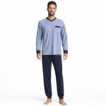 Warme heren badstof pyjama Gentlemen aangeruwd 114278 | Lingeriehuisonline