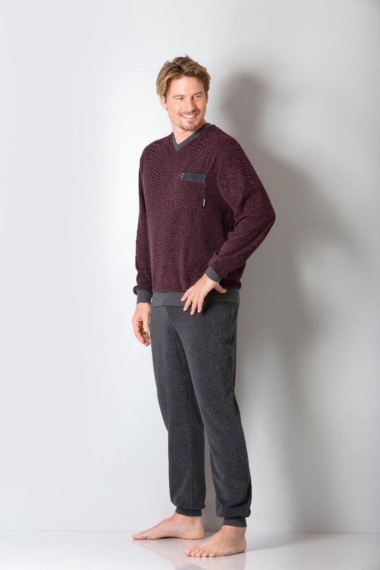 pyjama-badstof-heren-071dfd-1.jpg Hajo Badstof Pyjama Heren Lange mouw Gekamd katoen Microvezel | bol - Afbeelding 1