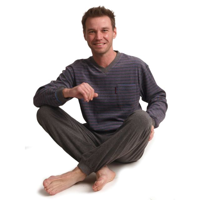 pyjama-badstof-heren-496oda-1.jpg Badstof pyjama's voor heren | Ruim assortiment - Afbeelding 1