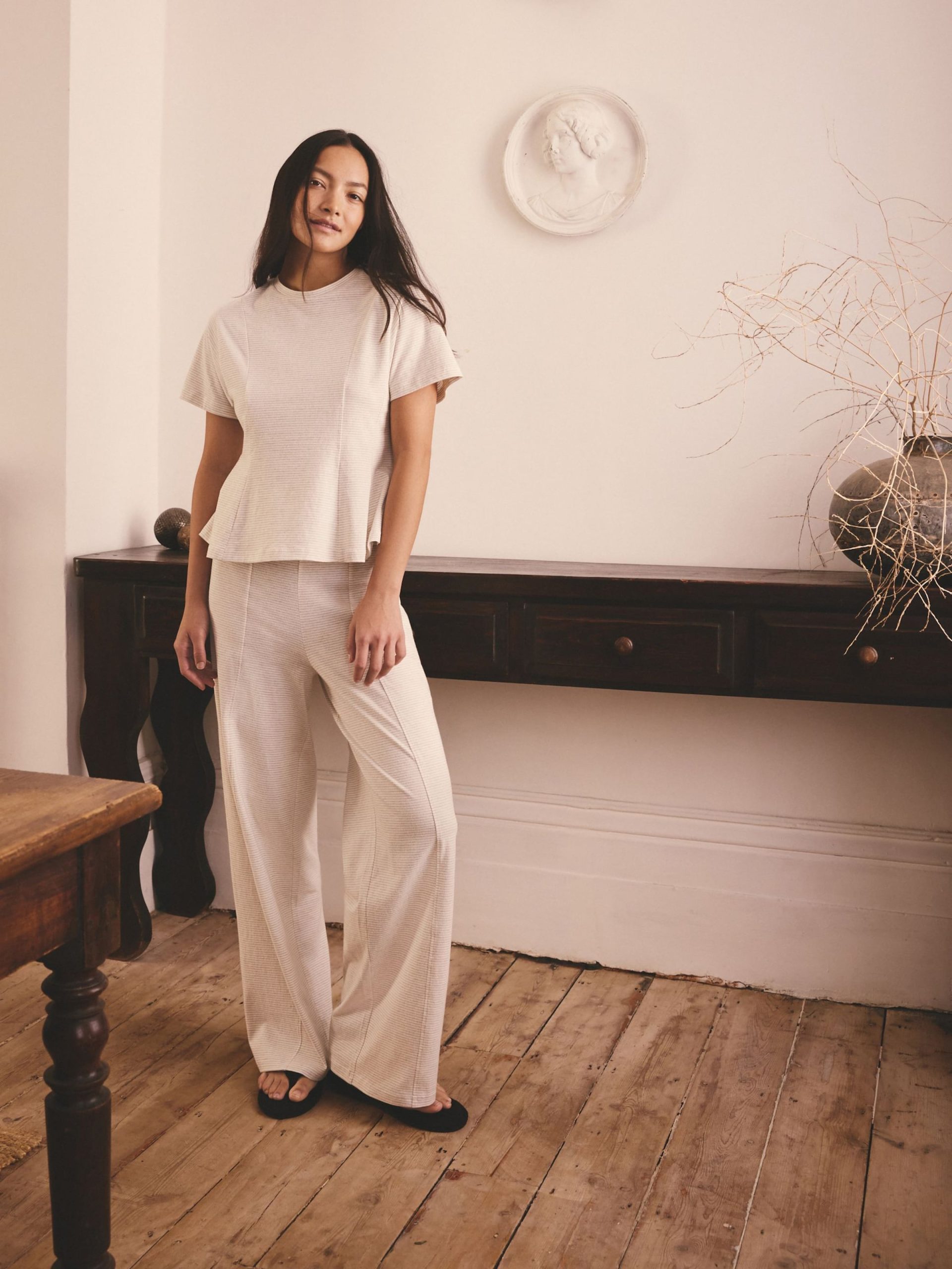 pyjama-beige-085xrw-1.jpg Next Pyjama in Crème, Donkerbeige | ABOUT YOU - Afbeelding 1
