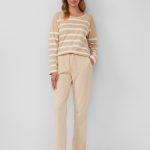 s.Oliver Pyjama van katoenmix met gestreept detail Beige