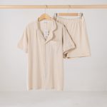 Zomer pyjama kort beige vrouwen XS