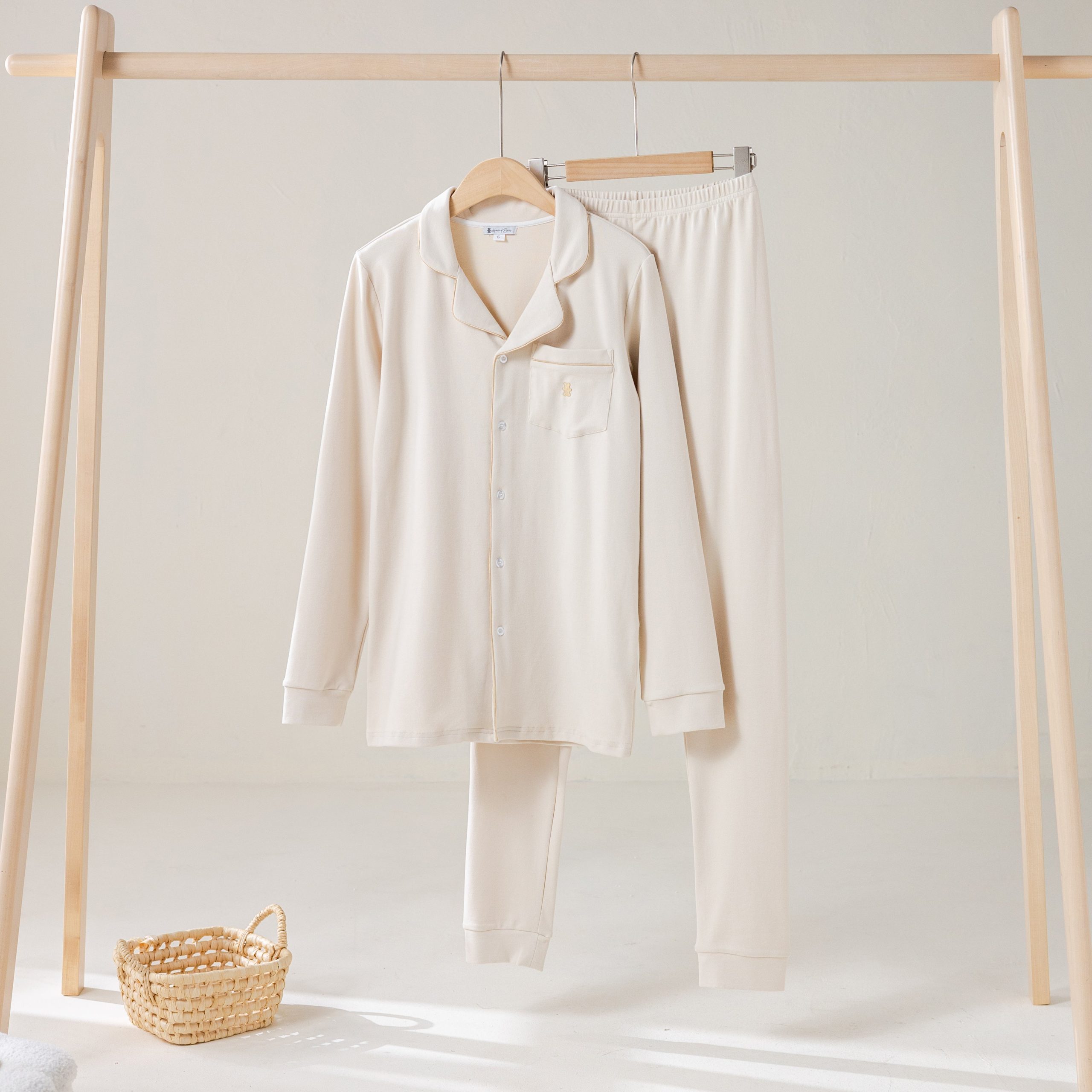 pyjama-beige-341kbf-1.jpg Pyjama beige Vrouwen L - Afbeelding 1