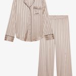 Anna Field by Zalando TONAL STRIPE SATIN SET Pyjama beige Zalando.nl