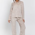 Loungeable LEOPARD LONG SLEEVE SET Pyjama beige Zalando.nl