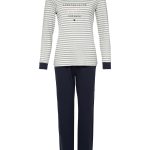 By Louise Dames Interlock Pyjama Lange Mouw Gestreept Grijs / Blauw
