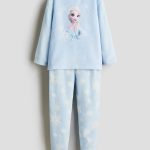 Velours pyjama met print Lichtblauw/Frozen KINDEREN | H&M NL