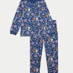 Puur katoenen Disney Frozen™ pyjama (2 8 jaar) | NAVY | Pyjamasets | M&S NL
