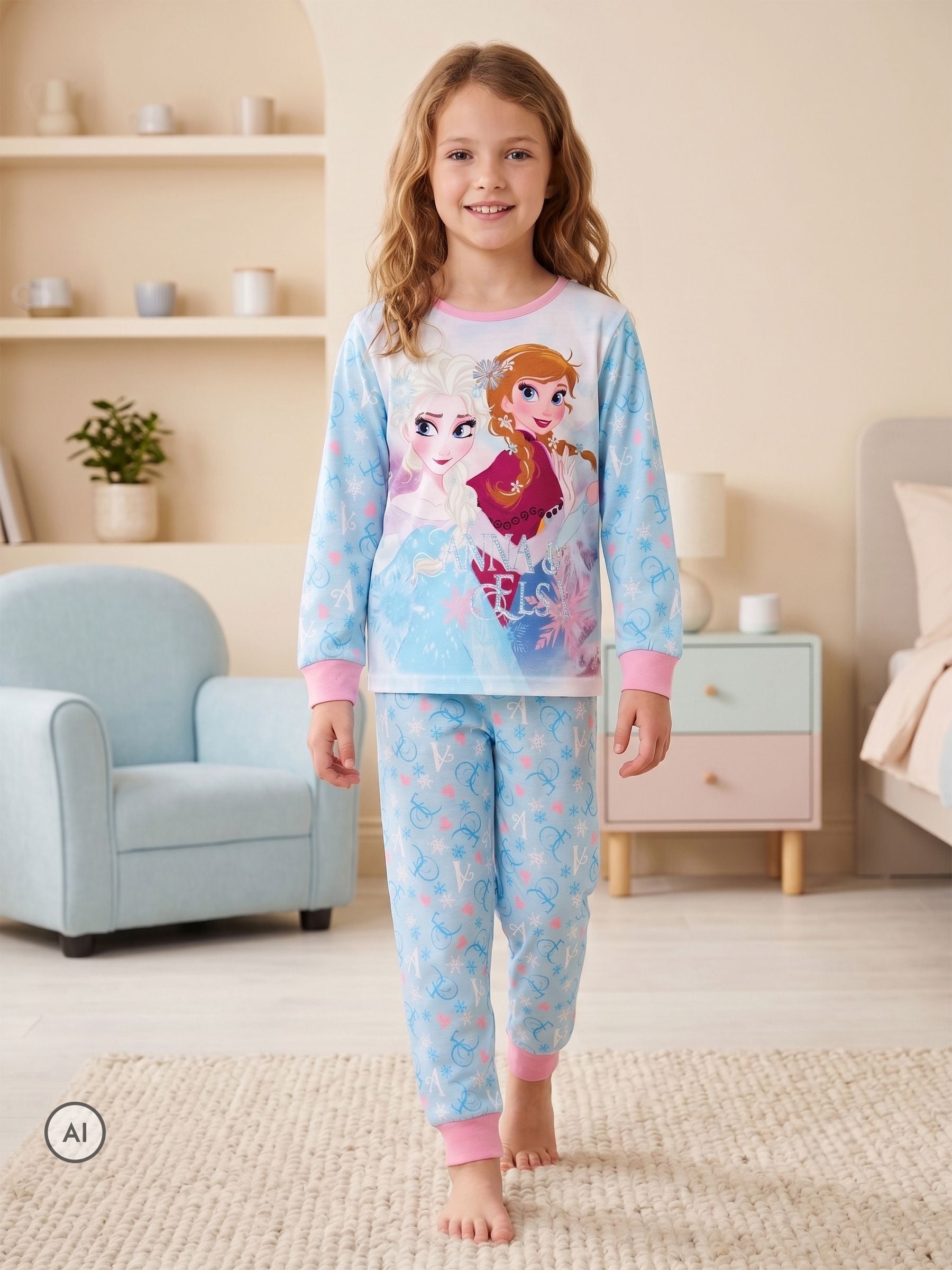 pyjama-frozen-782sor-1.jpg Kopen Personage Disney Frozen 100% katoenen pyjama met lange pijpen van Next Nederland - Afbeelding 1