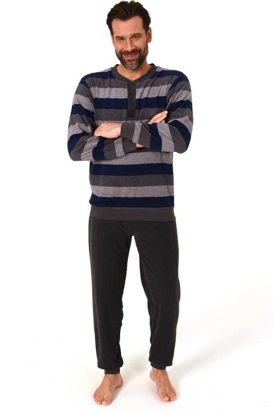 pyjama-heren-badstof-114mrb-1.jpg Normann badstof heren pyjama 22310193755 Blauw S/48 | bol - Afbeelding 1