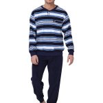 Robson badstof heren pyjama blauw gestreept