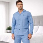 Gentlemen heren pyjama flanel tot in grote maten 9461 | Lingeriehuisonline