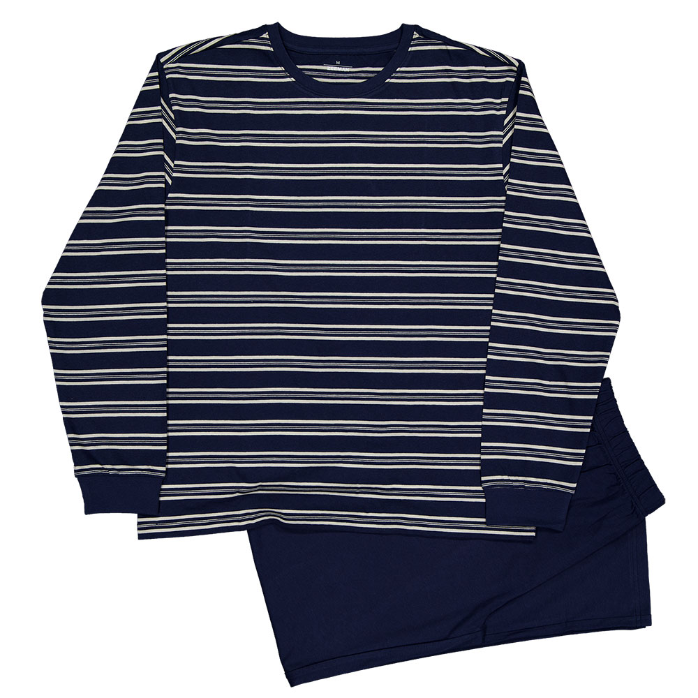 pyjama-kopen-heren-582hdl-1.jpg Heren pyjama Lange mouwen Navy kopen? Goed en goedkoop | Zeeman | Zeeman - Afbeelding 1